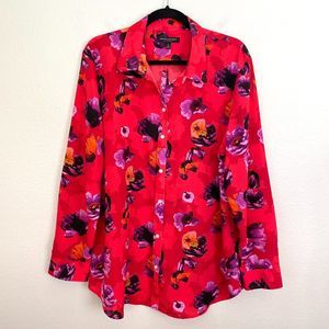 Banana Republic Womens XL Floral Dillon Shirt Button Up Blouse Long Sleeve Top